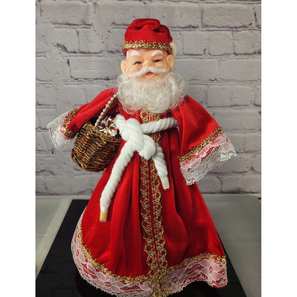 Vintage Christmas Rubber Faced Russian Santa Claus Standing Doll Decor